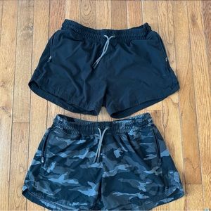 ATHLETA GIRLS set of 2 shorts- black and camo XXL